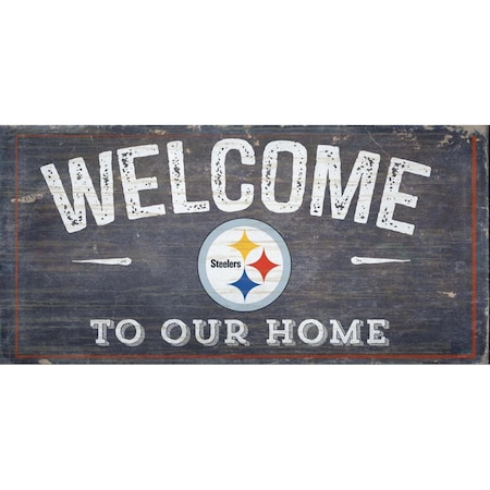 Adventure Furniture Pittsburgh Steelers Welcome Distressed 6 x 12 N0654-PIT